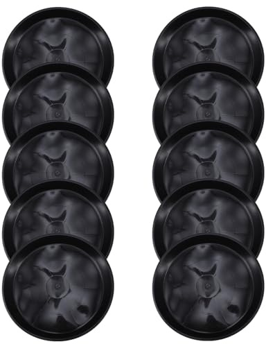 ANDRESLAD 10 Piezas Bandejas de Plástico para Macetas Resistentes Palets para Plantas Bandejas Bonsái para Jardineras y Tiestos Apto Interior y Exterior Color Negro