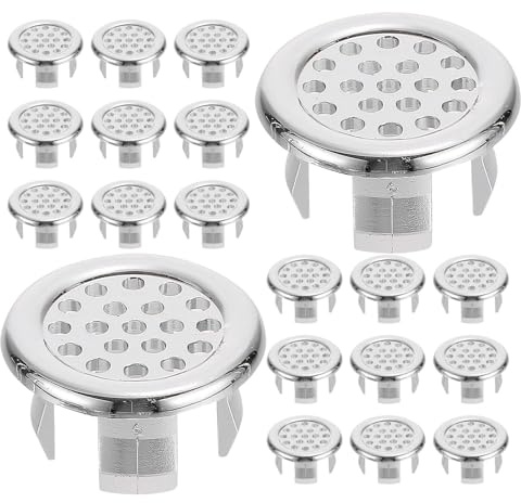 SEWACC Lot de 25 Cache-Trop-Plein Ronds en Plastique 25 CM Insert Décoratif pour Lavabo et Évier Cuisine Anneaux de Trop-Plein Résistants à la Corrosion Garniture D’Évier Pratique et