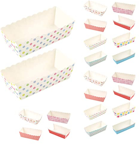 Paper Loaf Pan 100Pcs 3.15x1.18x1.38Inch Food Grade Heat Resistant Baking Tray Rectangular Non-Slip Muffin Cake Pans, Mini Loaf Pans Disposable