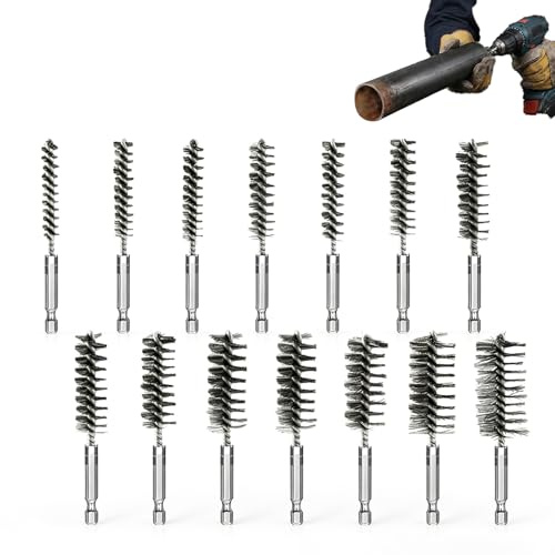 JIXLOUR Brosse Metallique pour Perceuse, 14 Pièces Brosse de Nettoyage en Acier Inoxydable, Brosse de Trou de 8 mm à 25 mm, Idéale pour le Perçage, le Meulage et l'Ébavurage