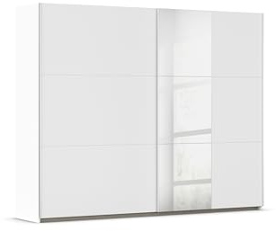 Rauch Möbel KRONACH, Schwebetürenschrank, Farbe Weiß, Breite 261 cm | Schrank, Mehrzweckschrank, 6-türig, Spiegel, 2 Schubladen, Zubehör Basic, für Schlafzimmer, Kinderzimmer, Garderobe, Flur