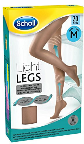 Scholl Light Legs Strumpfhose - Damen-Strumpfhose mit Kompressionsfunktion und Anti-Laufmaschen-Technologie - 1 Paar, 20 DEN, hautfarben, L