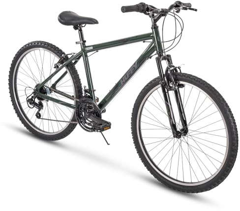 Huffy Hardtail Mountain Trail Bike 24 inch, 26 inch, 27.5 inch, 26 Inch Wheels/17 Inch Frame, Military Green Gloss