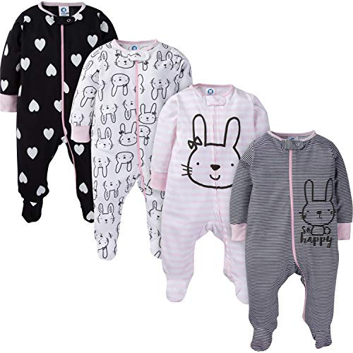 Gerber 4 pack Baby Girls' Bunny Sleep N' Play