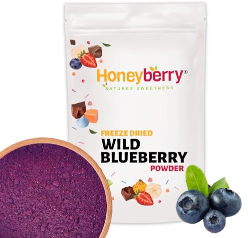 Polvo de arándano silvestre liofilizado de 500 g, arándano 100 % natural y puro molido en polvo, superalimento en polvo para hornear, decoraciones de pasteles, batidos, cócteles, polvo de frutas