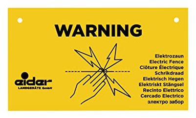 Eider 1x Warnschild Warning Elektrozaun - 9 Sprachen - für den Weidezaun/Elektrozaun