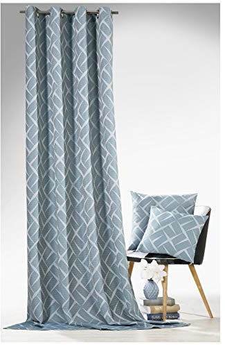 heimtexland ® Ösenschal Blickdicht Exclusiv Struktur Vorhang Gardine weichfliesend HxB 245x140 Petrol Blau Typ594