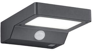 Reality Leuchten LED Solar Außenwandleuchte Fomosa R22281142, Kunststoff anthrazit, Bewegungsmelder, inkl. 4.5 Watt LED