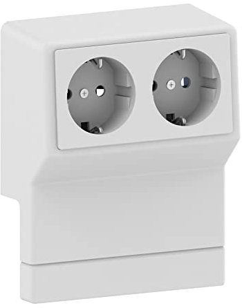 Obtutu Habengut 2-fach Steckdoseneinheit für Sockelleiste 50 mm | Inhalt: 1 Stück