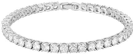 PAVOI 14K Gold Plated Cubic Zirconia Classic Tennis Bracelet | White Gold Bracelets for Women | 4mm CZ, 6.5 Inches