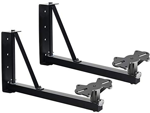 Pronomic WSM-2 Boxenwandhalter Paar inkl. Lautsprecherflansch Set - Für die Wandmontage von Lautsprecherboxen - geeignet für Proberaum, Partykeller, Gastronomie, Schule - Gewichtaufnahme: je 18 kg