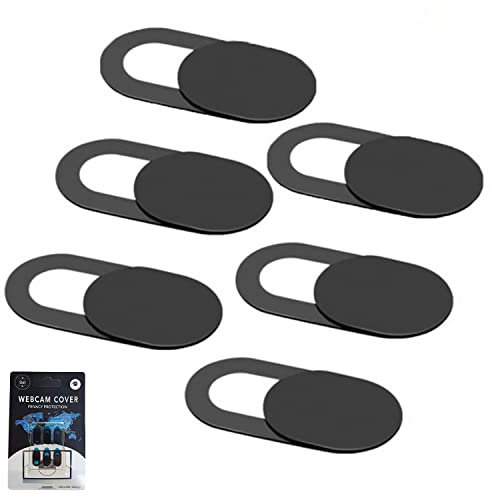 AISHTEC Webcam-Abdeckung, untra dünn, 0,7 mm, Webcam-Abdeckung, Slider für Laptop, PC, Tablet, Smartphones – 6 Stück (schwarz)