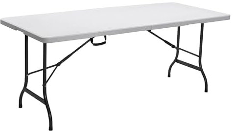 HATTORO Buffettisch Tisch klappbar Campingtisch Gartentisch Partytisch Esstisch Klapptisch Bierzelttisch Trageriff 180 cm Weiß