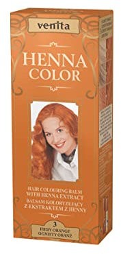 Venita - Baume Colorant Henna - Teinte Orange Ardent - 100% Ingrédients Naturels - Sans Ammoniaque ni Peroxyde - Application Facile - Couleur Vive et Temporaire - Flaming Orange - 75 ml