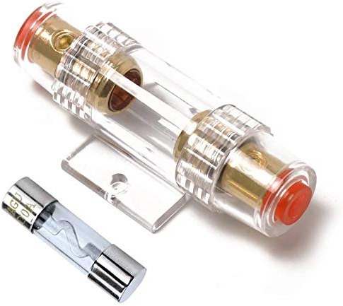 WJMY AGU Sicherungshalter 4/8 Gauge AWG Inline Sicherung Verstärker mit 1 Stück 100 A AGU sicherungen für Pkw-Audio Alarm Verstärker Kompressoren