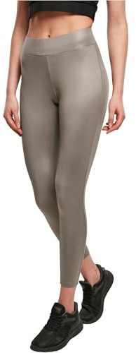Urban Classics dam Leggings Leggings i imitation läder, asfalt, XXL