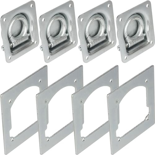 Safetytex Zurrmulde Gegenplatte 800kg Ring Rückholfeder 95x100mm 4 Stück