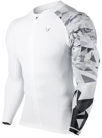 HUGE SPORTS Herren Badeshirts Langarm Reißverschluss Rashguard UPF 50+ Sonnenschutz Schnell trocknend, Adler, XXL