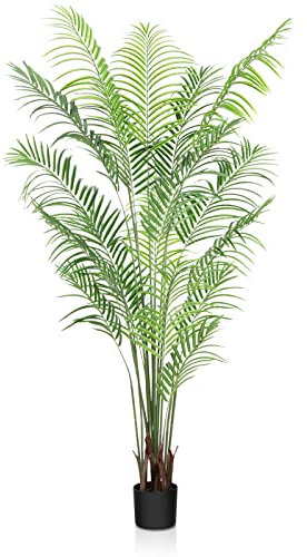 CROSOFMI Künstliche Pflanzen groß 190cm Kunstpflanze im Topf Plastik Palme Künstliche Palmen wie echt Fake Plant deko für Wohnzimmer Balkon Schlafzimmer Büro Perfektes Einweihungsgeschenk (1 Pack)