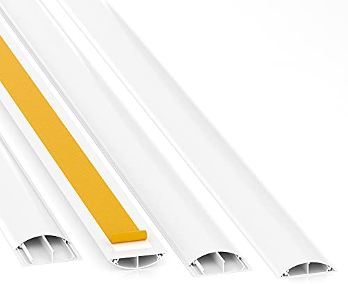 CILSON Bodenkanal, 50x12 mm, 1x50 cm, Weiß, selbstklebend | PVC, UV-beständig, Innen & Außen, 1 Stange à 50 cm, Made in Germany