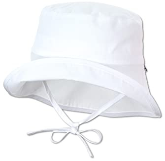 Sterntaler Baby Unisex Hut Baby Sonnenhut Uni - Baby Hut, Kopfbedeckung Baby Sommer, Sommerhut Baby - aus Baumwolle - weiß, 51