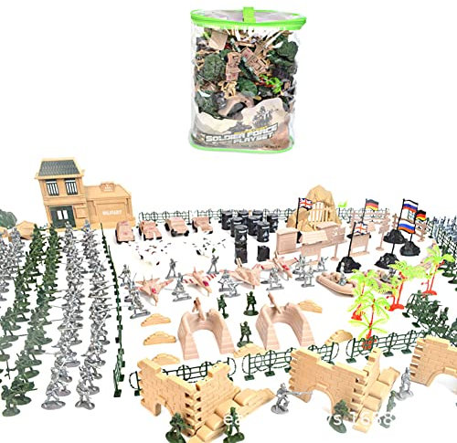 Katutude 350 Teiliges Militär Soldaten Spielset, Armee Spielzeug Mini Plastik Spielzeugsoldaten Armee Figuren Set Militär Soldaten Actionfigur Militärspielset für Kinder Jungen
