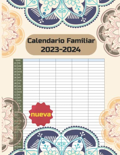 Calendario Familiar 2023: Planificador Mensual Con Fecha para Registrar Citas Diaris (Septiembre 2022 - Diciembre 2023) | Agenda con 5 columnas para ... hombres y mujeres | Organizador Familiar 2023