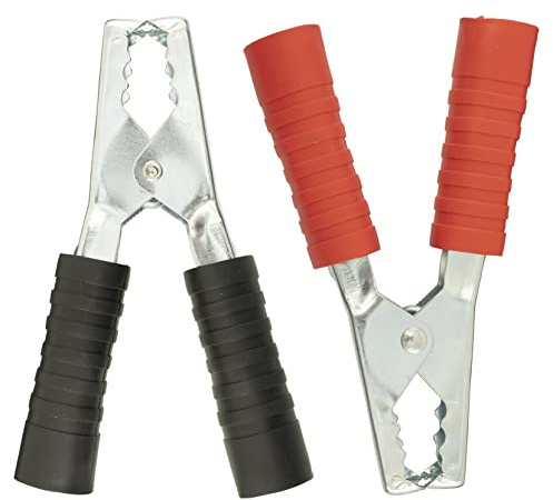 AERZETIX - C66056 - Juego de 2 Pinzas/enchufes cocodrilos de alimentación 200A 136mm - rojo (positivo) negro (negativo) - para equipos de prueba y medición y bricolaje electrónico