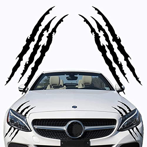 ROOBZE Monster Klaue Aufkleber 2 Stücke Auto Wasserdicht Claw Aufkleber Schwarz Autoaufkleber Stoßfänger Dekoration Kein Ausbleichen und keine Schäden am Auto Fit fürs Skateboard Auto