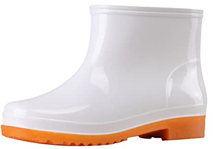 Gummistiefel Herren Halbhoch wasserdichte Rain Boots Protective Footwear Fashion Weitschaft Stiefeletten Safety Schwarz Autowäsche Gummischuhe mit Stulpe Günstig Regenschuhe Gartenschuhe