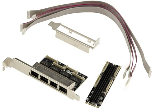 KALEA-INFORMATIQUE M2-Netzwerk-Controller-Karte 4 Ports LAN Gigabit Ethernet für M.2-Port vom Typ PCIe Schlüssel M oder B+M, Realtek RTL8111H Chipsatz. | M2 4-Port Gigabit Ethernet Karte mit Realtek RTL8111H