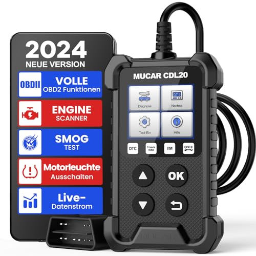 mucar OBD2 Diagnosegerät, CDL20 OBD2/EOBD Diagnosegerät Auto, Motor Fehlercodeleser Auto Diagnosegerät, KFZ Auslesegerät Mit Vollen OBD2-Funktionen, Auto Auslesegerät Unterstützt OBDII/EOBD-Protokoll