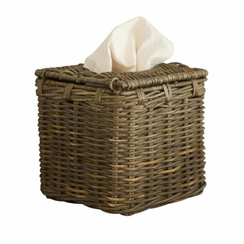 Loberon Taschentuchbox Livry, braun
