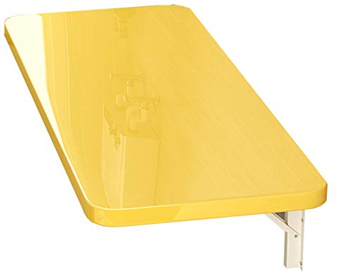 asdchZen Klappbarer Wandtisch, Platzsparender Klappbarer Hängender Laptop-Tisch, Klappbarer Küchen- Und Esstisch, Schreibtisch (Gelb, L120 X B40 cm (L47 X B16 Zoll))