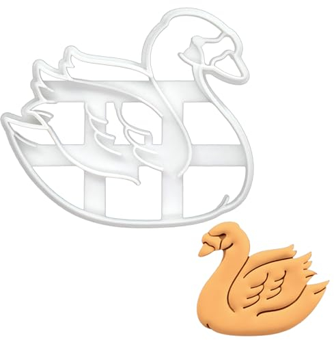 BAKERLOGY Emporte-pièce Cygne - Conception détaillée d'emporte-pièces pour la pâtisserie et l'artisanat, adaptée au fondant, à la pâte, à l'argile