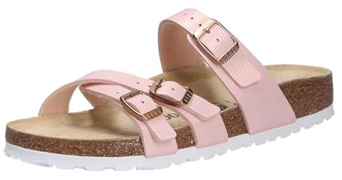 Birkenstock Unisex Franca Birko-Flor Shiny Lizard Light Rose Sandals 4.5 UK
