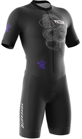 Triathlon tri-dräkt för män kortärmad snabbtorkande cykling skinndräkt, Trisuit för simning, för cykelträning, Pro Trisuit und Triathlon med 3 bakfickor, Typ-13, L