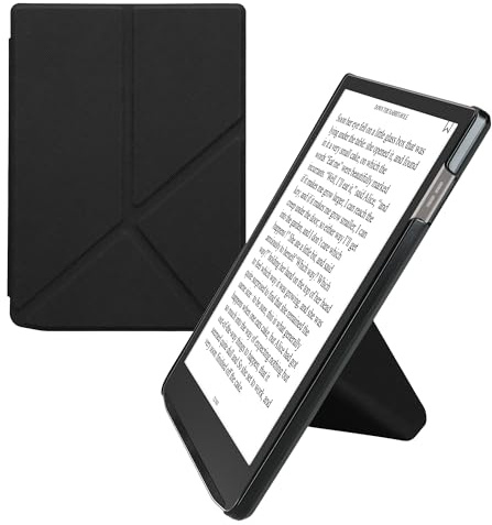 kwmobile Schutzhülle für Pocketbook InkPad 4 / Color 3 / Color 2 / Vivlio InkPad 4 / InkPad Color 3 Hülle - Kunstleder Case - eReader Klapphülle mit Auto Sleep Funktion - Cover mit Ständer - Schwarz