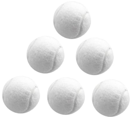 Baoblaze 6X Tennisbälle Trainingsbälle Hunde Tennisbälle Professionelle elastische Bälle verschleißfest für Sport Anfänger Unterhaltung, Weiß