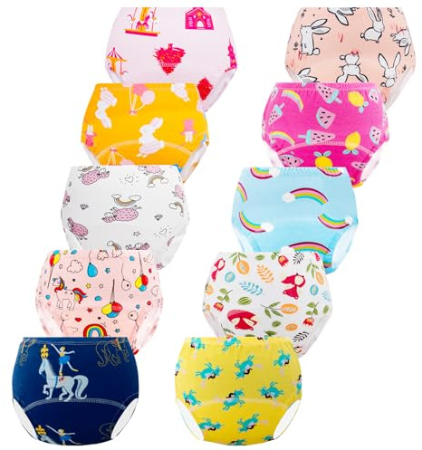 JackLoveBriefs Töpfchen Trainingshose, 10 Stück Baumwolle Töpfchen Trainingshose Kinder 2-5 Jahre