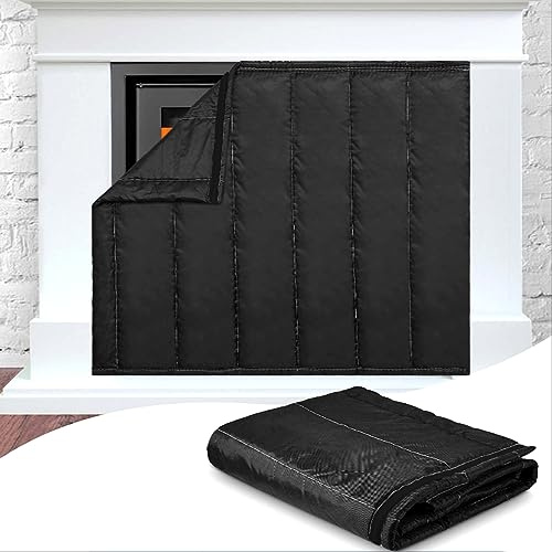 Yallmie Fire Guard Cover, Fireplace Blanket Fireguard 2 Sizes Fireplace Cover, Fireplace Draft Blocker Black Fireplace Blocker Blanket, Fireplace Draft Stopper Stops Overnight Heat Loss (39x32in)