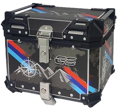Top Box Motorrad Wasserdicht Motorrad Top Box Reisen Motorradkoffer Mit Sicherheitsschloss Für 2 Motorradhelm Gepäckkoffer Fahrradkoffer Koffer(45 L)