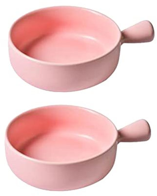 Amosfun 2stücke Runde Keramik-backplatten Backbleche Mit Haushaltsgriff Obstteller Salatschale Farbig Für Küche