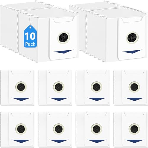 Domkan 10 Pièces Sac à Poussière Compatible avec Ecovacs Deebot T30 Omni/T30 Pro Omni Aspirateur, 3L Grande Capacité，4-Couches Filtré Antibactérien Sacs D'Aspirateur