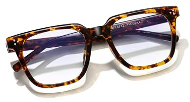 Icesor Oversized Square Blue Light Glasses for Woman Men fashion Rectangle Chic Preppy Look Chic Frame Reduce Eyestrain Protection for TV/Computer/Gaming Athena Style