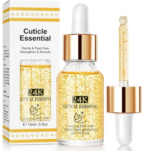 Jojoba Nail Cuticle Oil with Vitamin E & B | 15ml Soothing Moisturizer for Dry, Rough Nails | Effective Nail Care Repair with Dropper Design