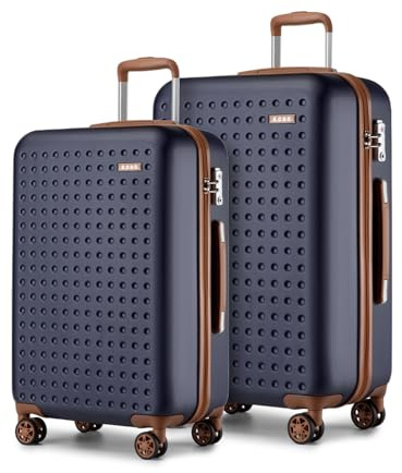 KONO Koffer Reisekoffer Trolley Kofferset 2 Teilig von ABS+PC Hartschalenkoffer mit TSA-Schloss, 4 Rollen Koffer Trolley