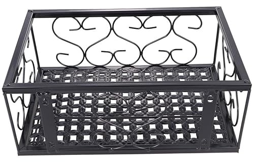 SUPVOX Supporto per Vaso di Fiori e Mensola in Ferro da Parete da Appendere al Balcone, Portafiori Sospeso Nero 30x20x12 Cm, Scaffale Portaoggetti Resistente per Recinzioni e Giardino