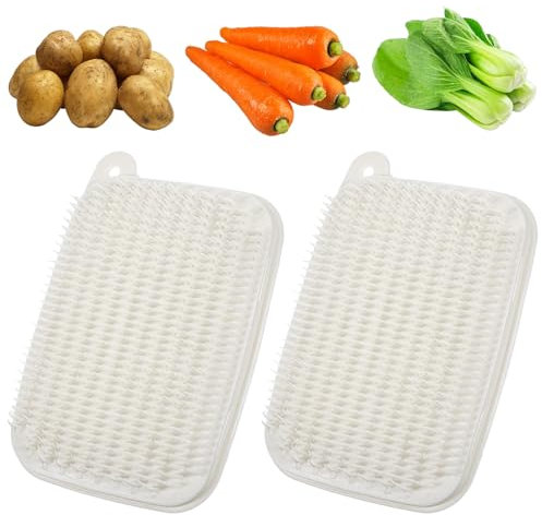 Mabor 2Pcs Vegetable Scrubber Brush for Food, Potato Scrubber Cleaner, Soft Bristle Cleaning Brush for Potato Carrots Lotus Root Fruit
