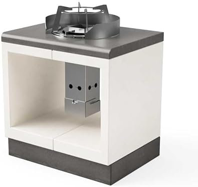 TUOZI - Modul KITAWAY [F] Ofen RocKET INOX304 für vorgefertigten Grill (weiß, grau - 84 x 63 x 63 cm) - Verwendung im Freien